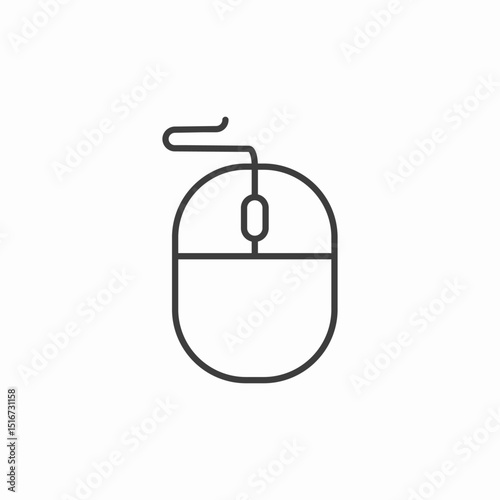 wired computer mouse icon sign vector