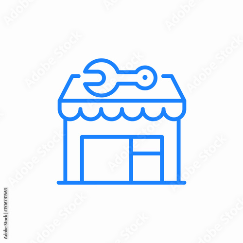 wrench shop icon sign vector