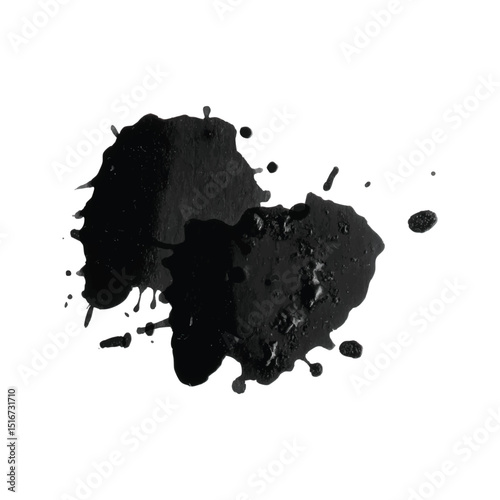 Modern abstract ink splash with dripping and blotchy stain textures, ideal for backgrounds, digital compositions, posters, and creative art projects.
