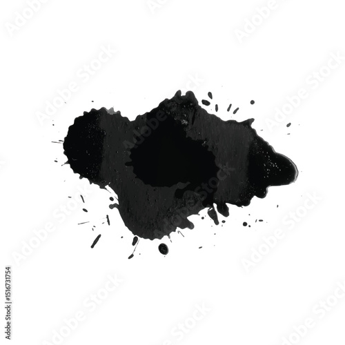 Textured ink splatter artwork featuring random spray bursts, irregular drops, and high-resolution grunge stains for graphic designs and prints.