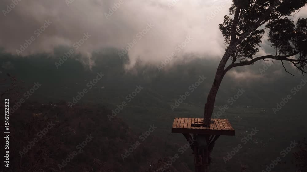 People travel nature and enjoy wonderful view Volcano MountAgung Bali, Indonesia