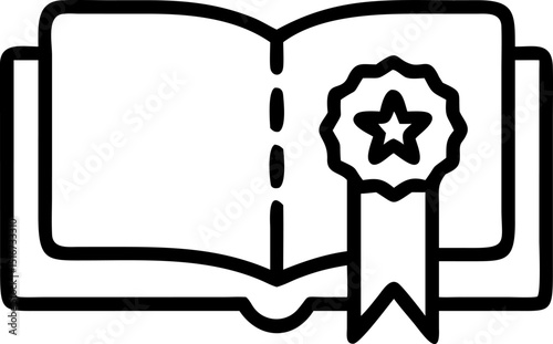 Learning and Reading - related Vector Icon. Features open book with bookmark, representing study and reading habits. Editable lines. Vector illustrations.