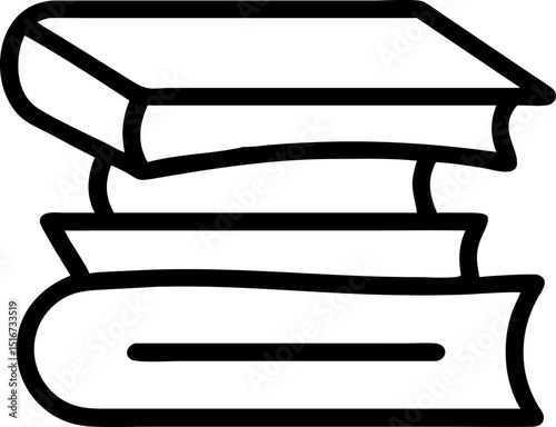 Education - related Vector Icon. Shows a stack of books, representing learning and knowledge. Editable strokes. Vector illustrations.