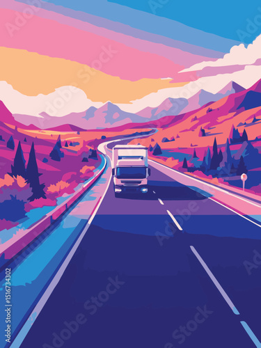 truck on the road
