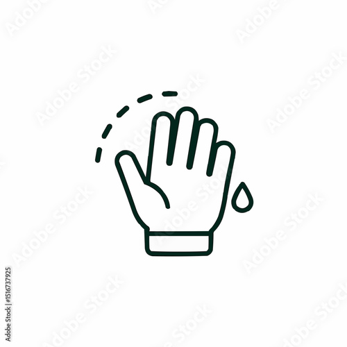 Outlined hand waving with dotted line — feeling ignored or waiting.
