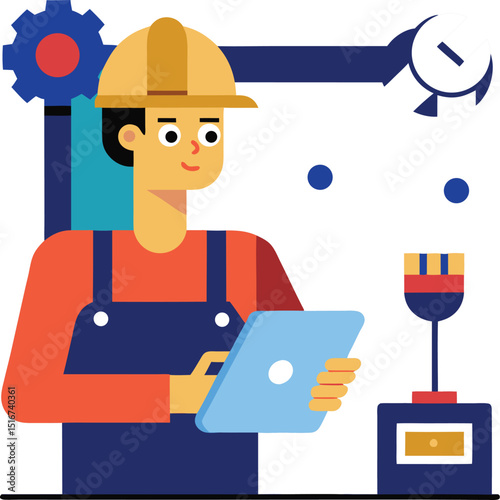 construction worker with clipboard