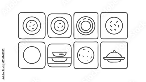 set of icons plate 