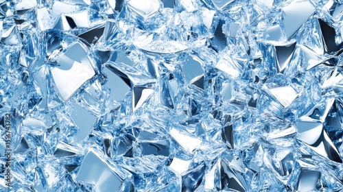 Shattered ice fragments in a detailed close-up view.