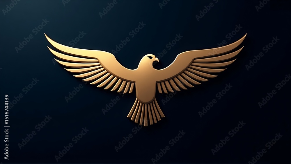 Fototapeta premium Cybernetic eagle head in glowing pastel lines, representing precision, vision, and digital strength in futuristic form. Golden Eagle logo. Futuristic eagle logo.