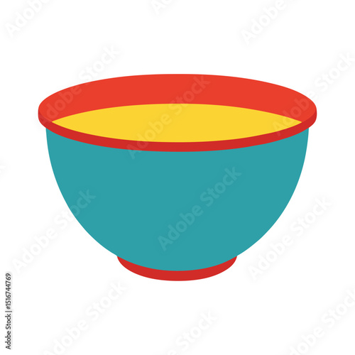 Vibrant Teal Bowl of Golden Broth A Culinary Illustration