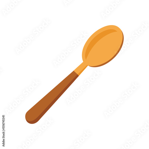 Elegant Golden Spoon with Wooden Handle Perfect for Dessert or Tea