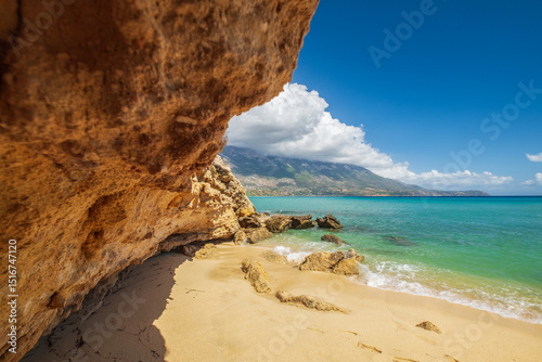 A cozy little bay on the island of Kefalonia, an excellent beach spot during the day