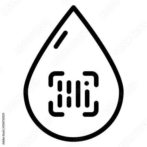 water barcode line icon
