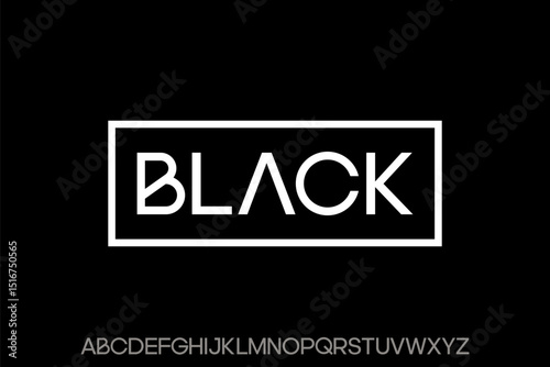 Word black. Abstract font alphabet, Typography typeface uppercase vector illustration