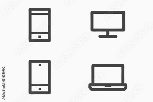Device Icon Set – Mobile, Tablet, Laptop, Desktop