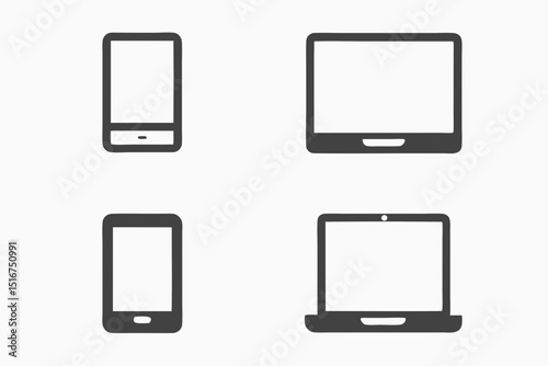 Device Icon Set – Mobile, Tablet, Laptop, Desktop