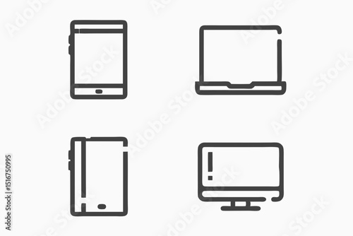 Device Icon Set – Mobile, Tablet, Laptop, Desktop