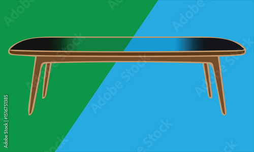 Minimal wooden table with modern interior background
