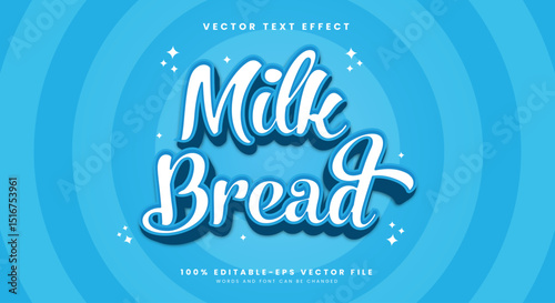 Milk Bread 3d editable text effect Template Suitable for modern style