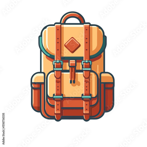 Vector illustration of a stylish backpack symbolizing adventure and travel