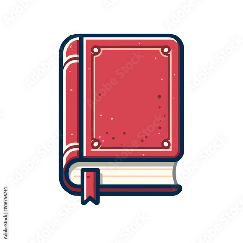Vector illustration of a classic red book symbolizing knowledge and learning