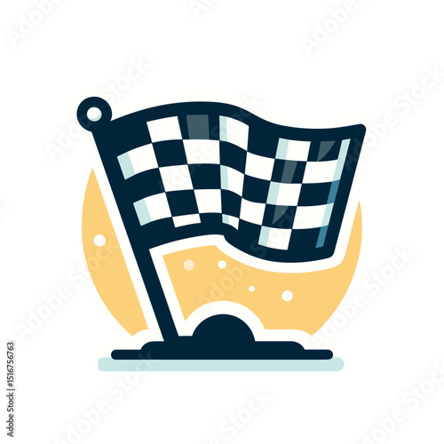 Vector illustration of a checkered flag symbolizing racing and competition