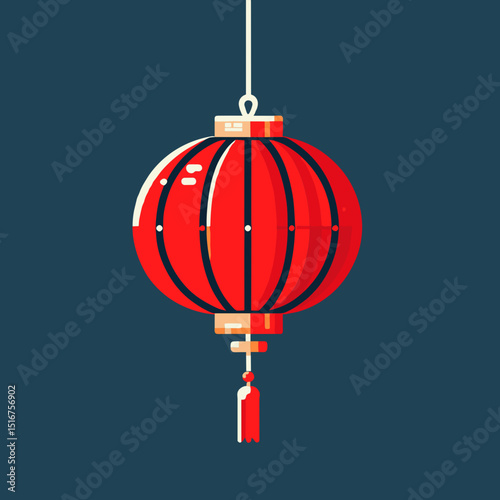 Chinese lantern vector illustration representing culture and festive celebrations