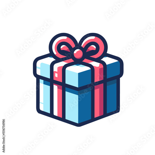 Gift box with ribbon vector illustration representing celebration and joy
