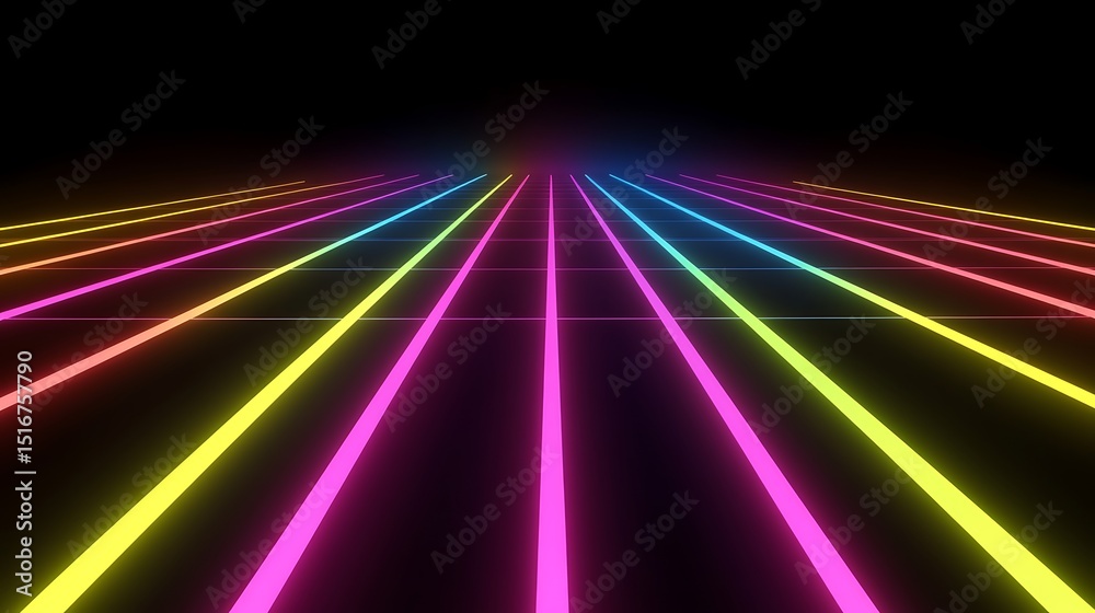 Obraz premium Colorful neon grid pattern