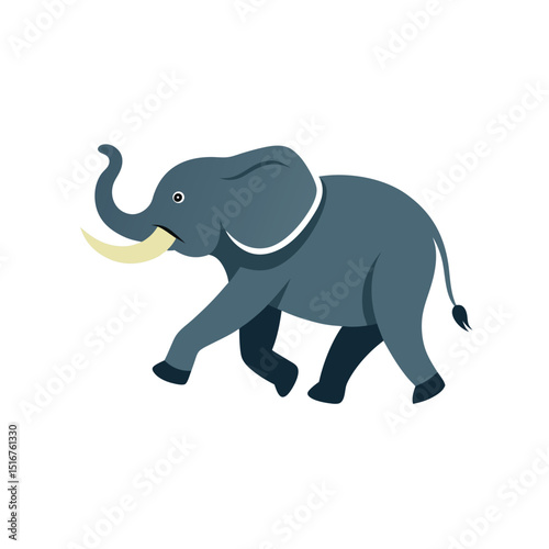 Elephant on white background