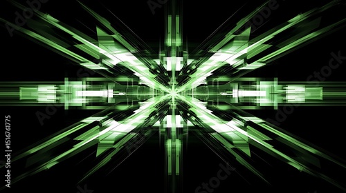 Abstract geometric pattern in green