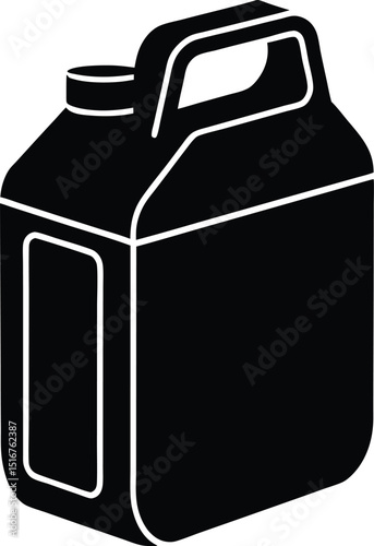 Fuel Container Icon: A simplified, minimalist depiction of a black fuel container, a symbol of industry and resource management.