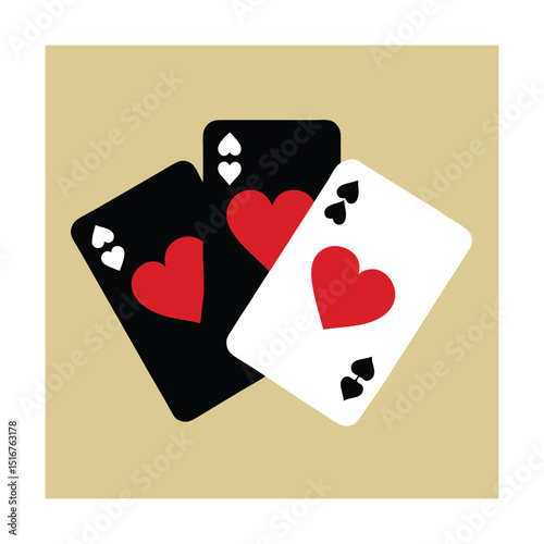 Set of Four Playing Aces Vector Design