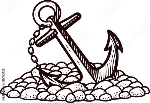 a-monochrome-artwork-of-an-anchor-half-buried-in-s (2).eps