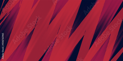 Halftone dots red and blue color pattern gradient grunge texture background. Dot pop art comic sport style vector illustration. grunge zig zag vector dots