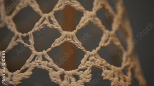Lace weaving, close-up, rotation