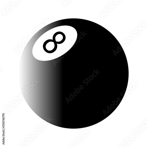 Pool 8 ball outlined icon vector collection.
