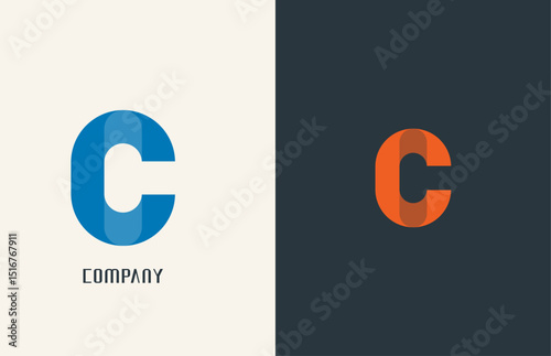 initial C logo design, for logo brand company, vector illustration
