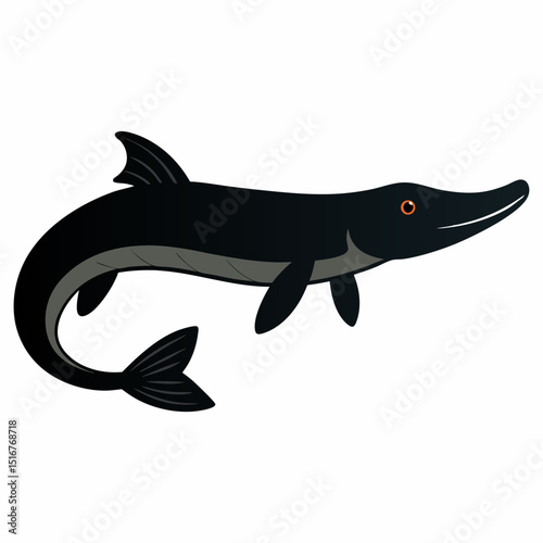Vector art illustration of a species of stringy fish