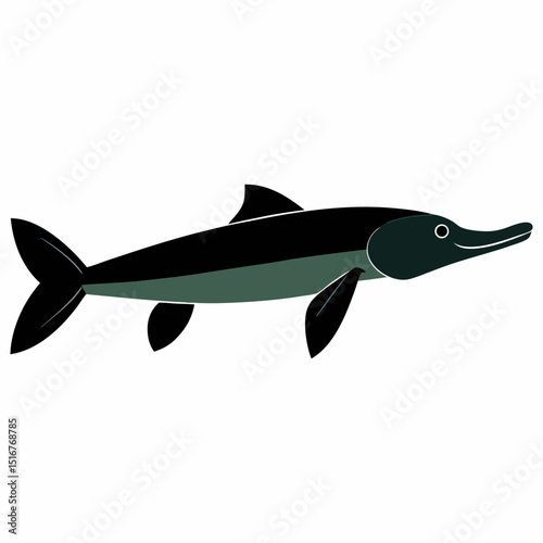 Vector art illustration of a species of stringy fish