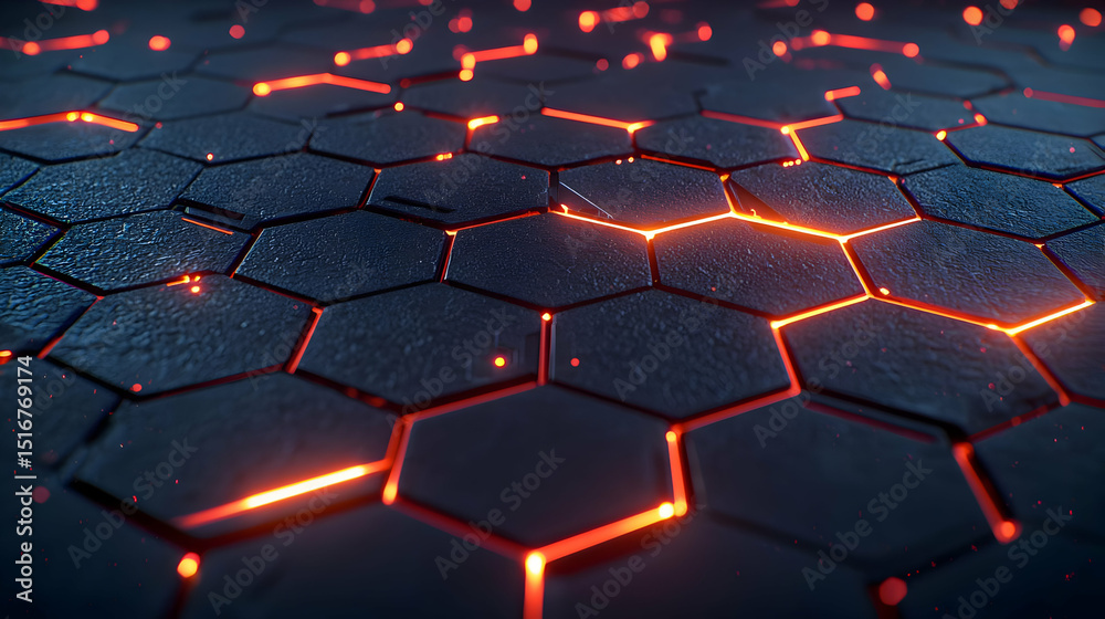 Obraz premium Abstract Glowing Hexagon Pattern Background