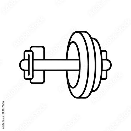 Dumbbell on line art white background