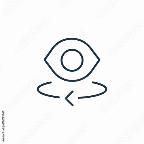 360 degree vision icon sign vector