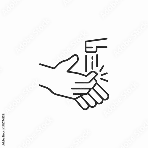 hand wetting washing icon sign vector