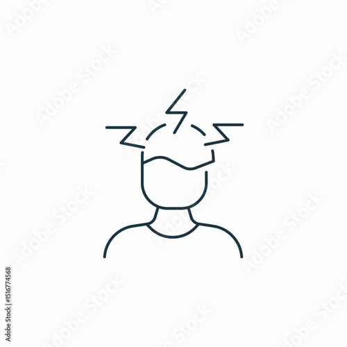 headache tension icon sign vector
