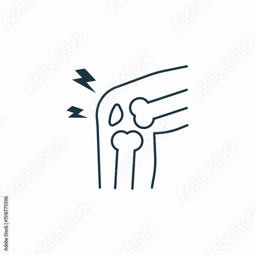 knee injury icon sign vector