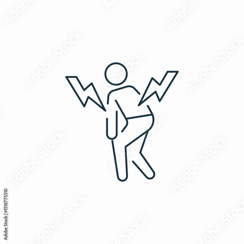 knee joints pain icon sign vector