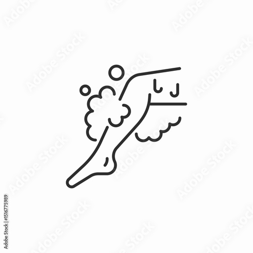 leg foam icon sign vector