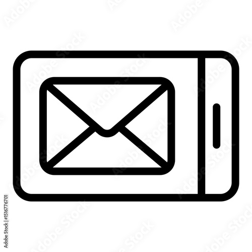 mobile mail line icon