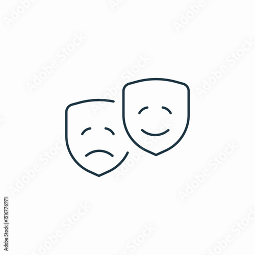 masks comedy tragedy icon sign vector